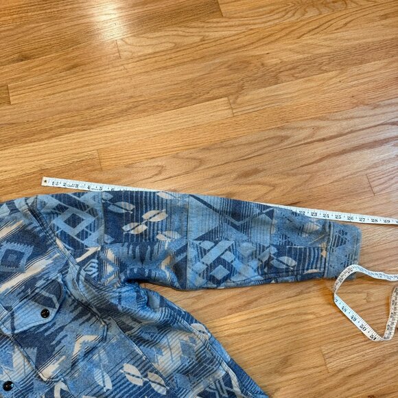 Double RL RRL Indigo Patchwork Jacquard Overshirt XL - Picture 6 of 16